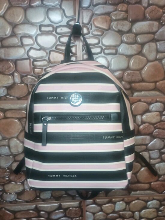 Tommy Hilfiger Pink & Black Mini Backpack Adjustable Straps New main image 15